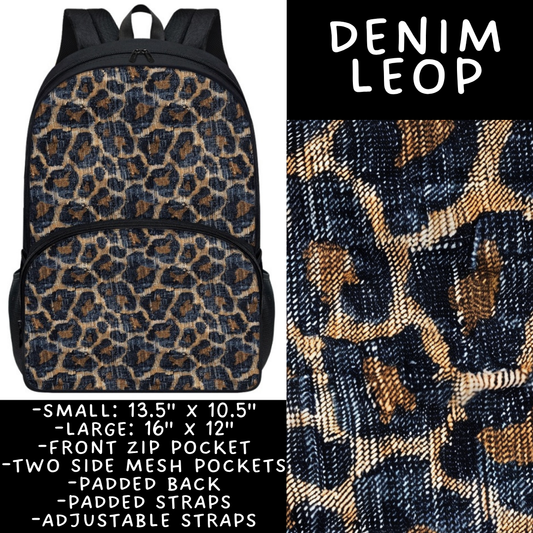 Batch #545 - Back to School 3 - Closes 6/19 - ETA early/mid August - Denim Leop Backpacks