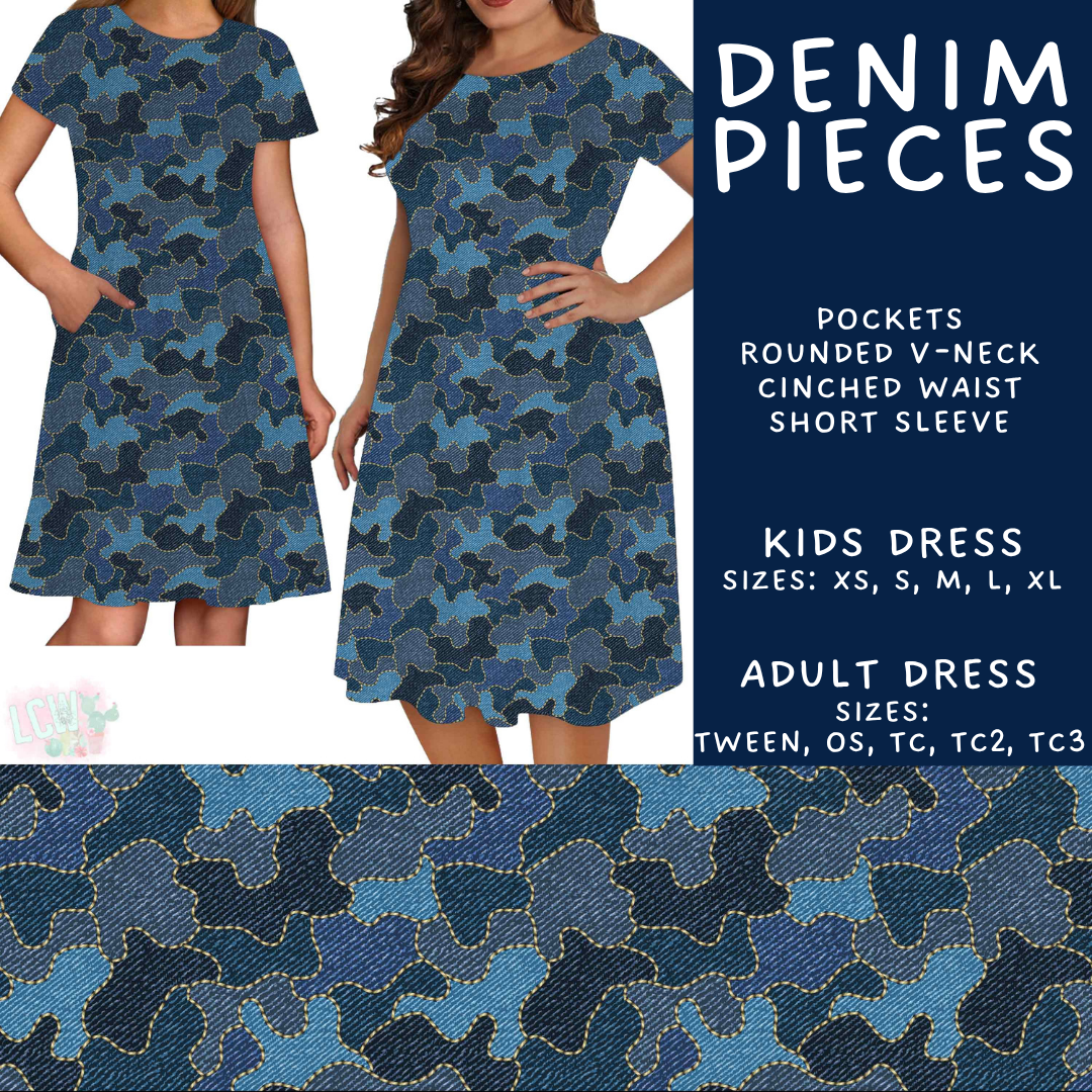 Batch #607 - Fun Run 28 - Closes 11/2 - ETA early Jan - Denim Pieces Adult & Kids Dresses