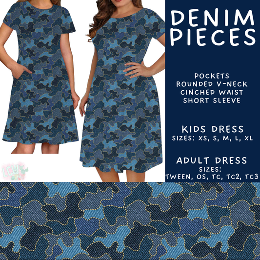 Batch #607 - Fun Run 28 - Closes 11/2 - ETA early Jan - Denim Pieces Adult & Kids Dresses