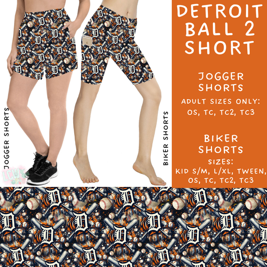 Batch #498 - Strike Out 3 - Closes 3/2 - ETA early May - Detroit Ball 2 Biker & Jogger Shorts