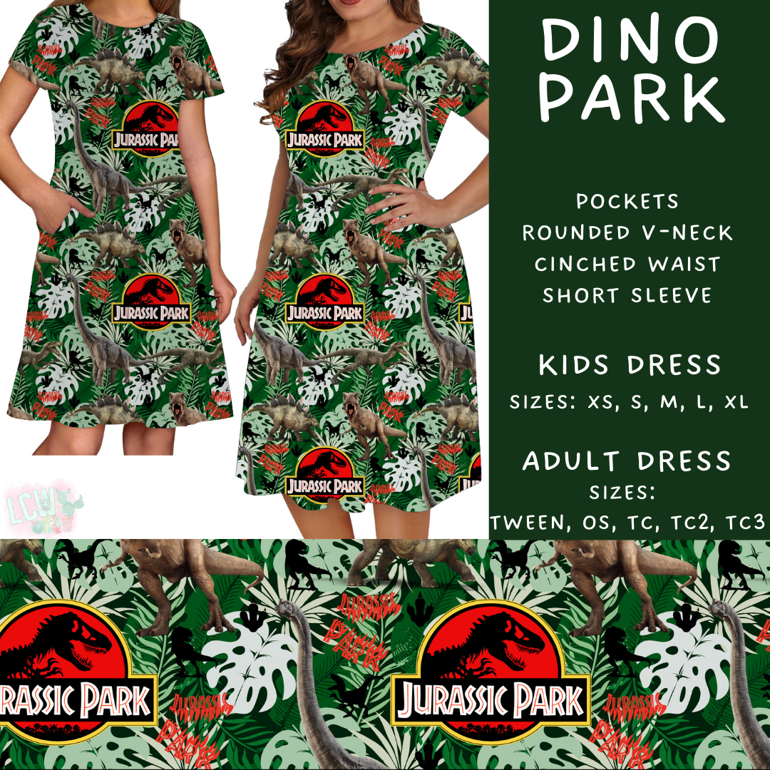 Batch #468 - Fun Run 18 - Closes 12/26 - ETA late Feb - Dino Parks Adult & Kids Dresses