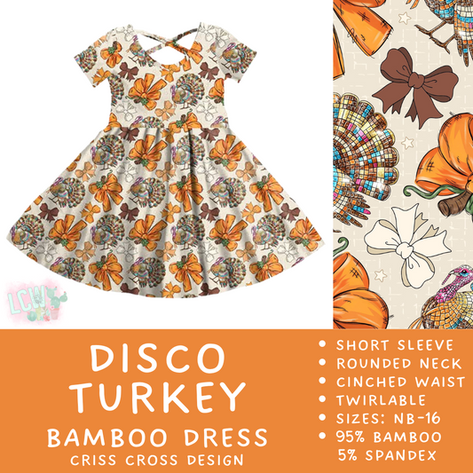 Ready to Ship - Disco Turkey Criss-Cross Bamboo Dress - 3T, 4T & 5T