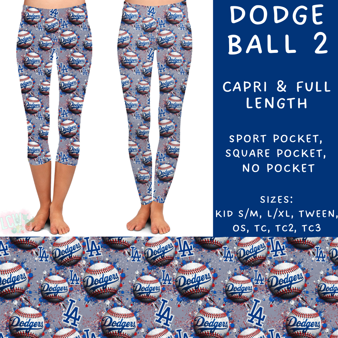 Batch #498 - Strike Out 3 - Closes 3/2 - ETA early May - Dodge Ball 2 Full and Capri Length Leggings - Alonna's Legging Land