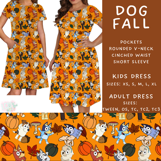 Batch #409 - Character Fall 2 - Closes 9/8 - ETA late October - Dog Fall Womens & Girls Dresses