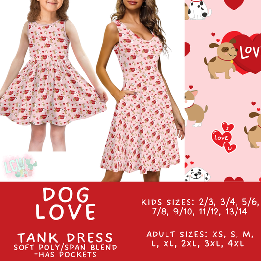 Batch #452 - Mom & Me Love - Closes 11/21 - ETA early Jan - Dog Love Women's & Girl's Tank Dress