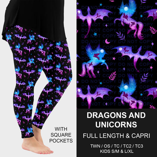 B257 - Preorder Dragons and Unicorns Leggings w/ Pockets (Closes 10/26. ETA: late Dec.)