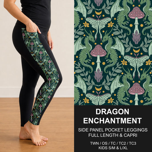B309 - Preorder Dragon Enchantment Side Panel Pocket Leggings (Closes 8/23. ETA: late Oct.)