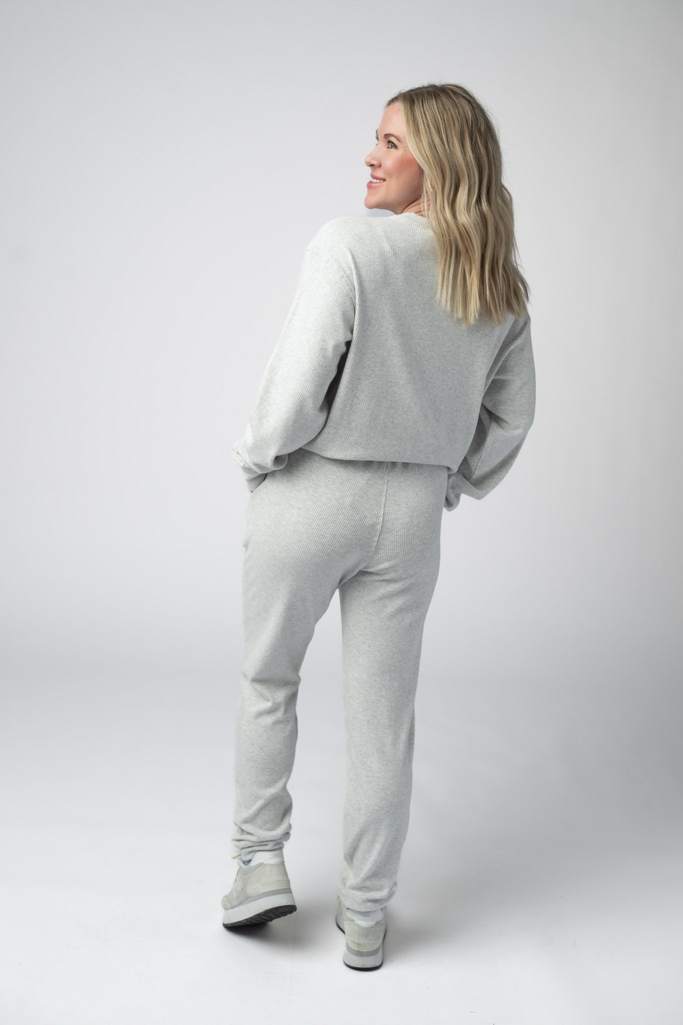 IN STOCK Corrine Joggers - Light Grey - Alonna's Legging Land