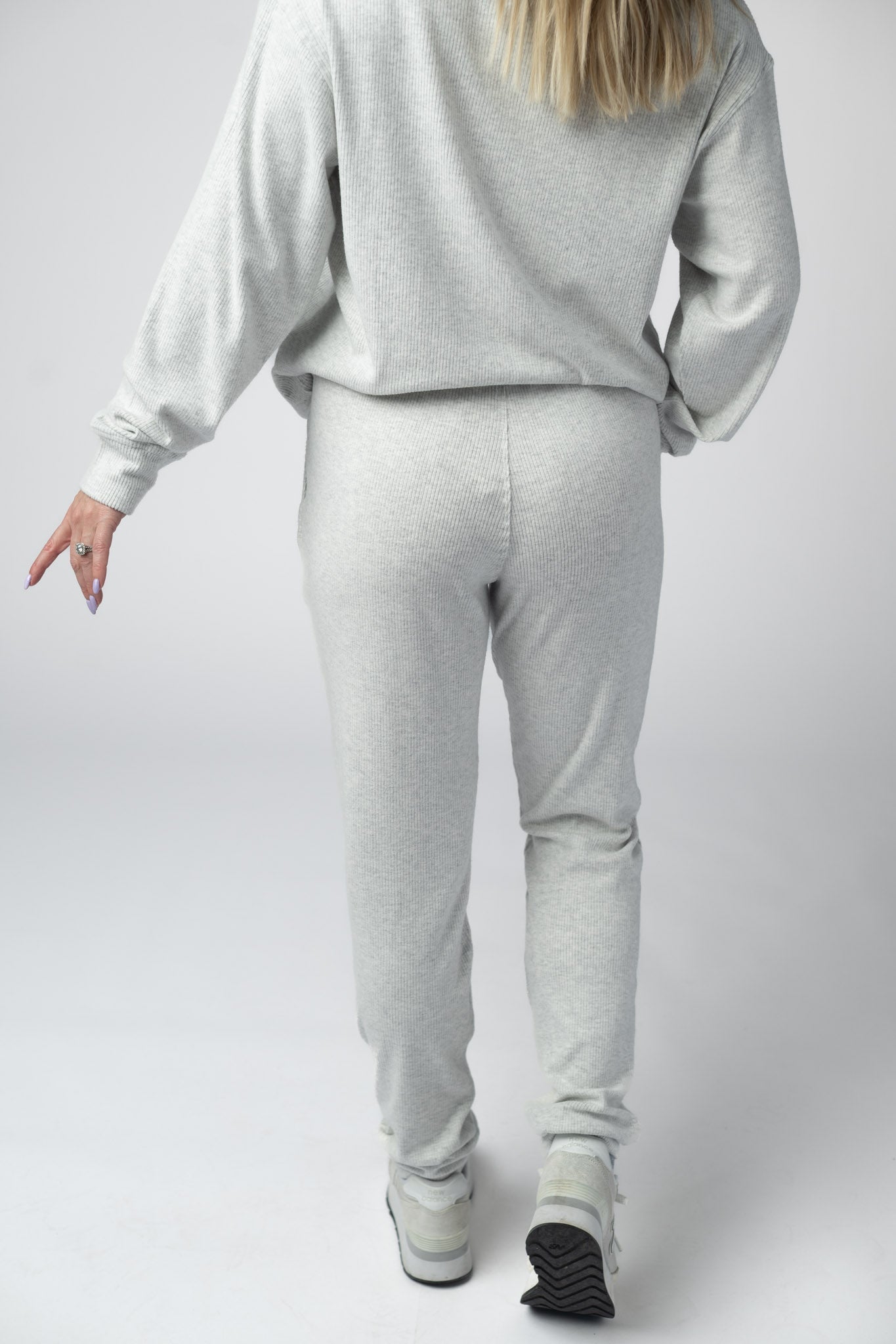 IN STOCK Corrine Joggers - Light Grey - Alonna's Legging Land