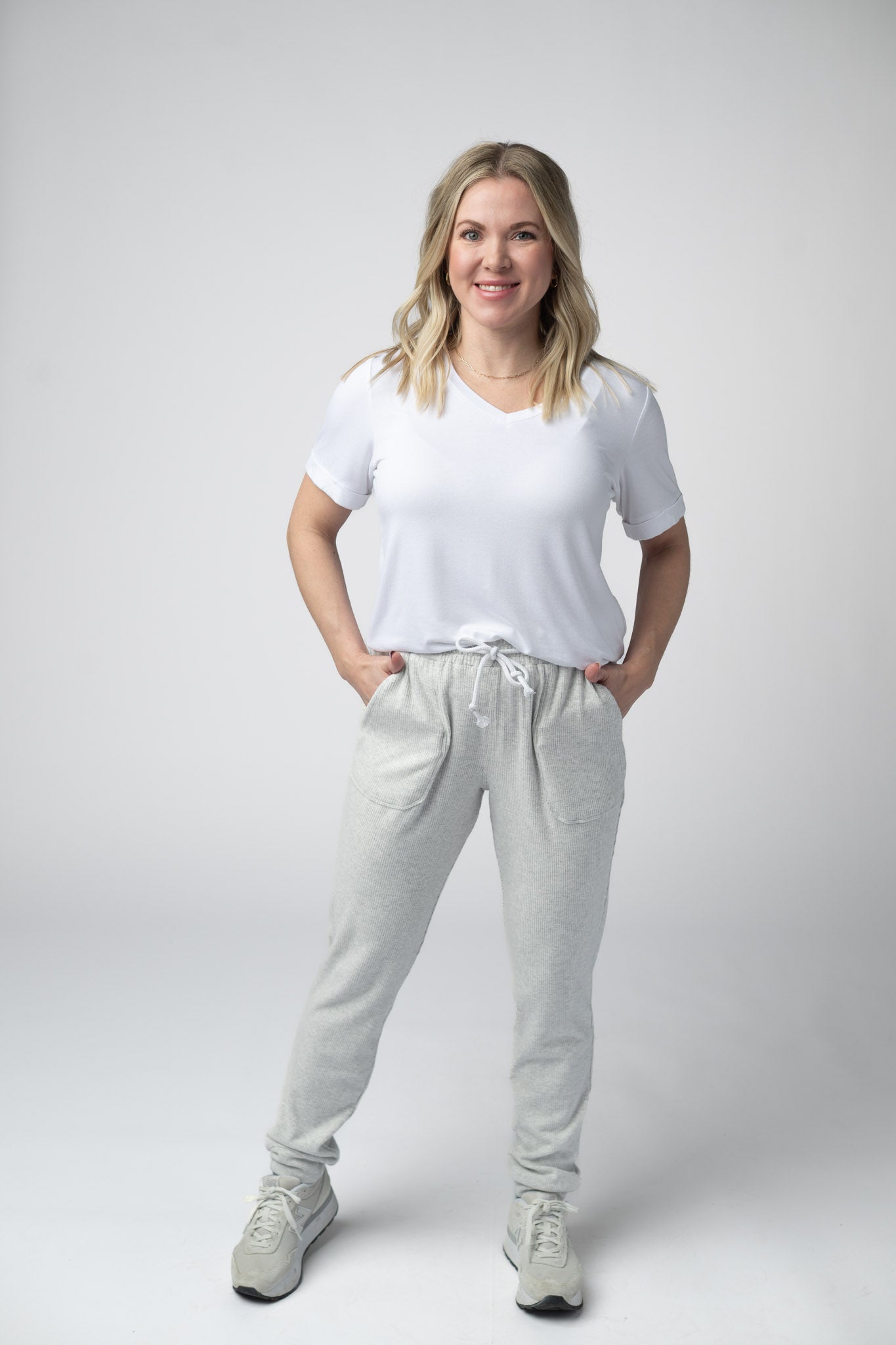 IN STOCK Corrine Joggers - Light Grey - Alonna's Legging Land