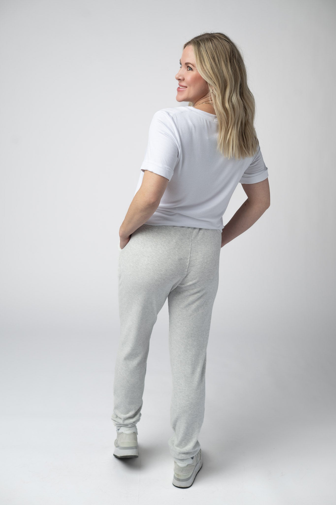 IN STOCK Corrine Joggers - Light Grey - Alonna's Legging Land