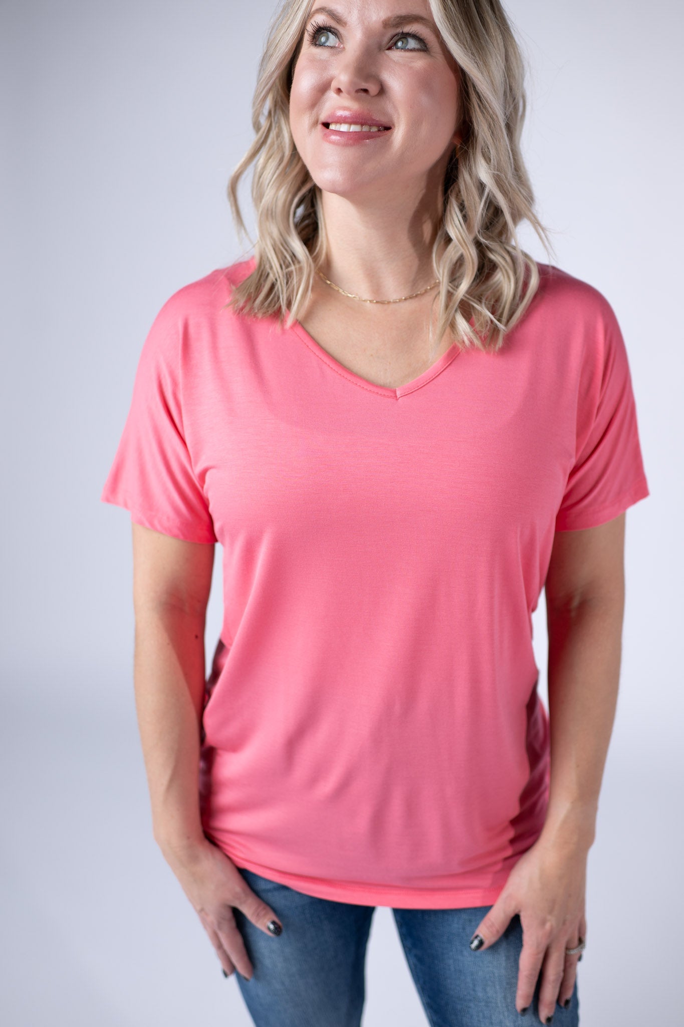 IN STOCK Chloe Cozy Tee - Sun Kissed Coral - Alonna's Legging Land