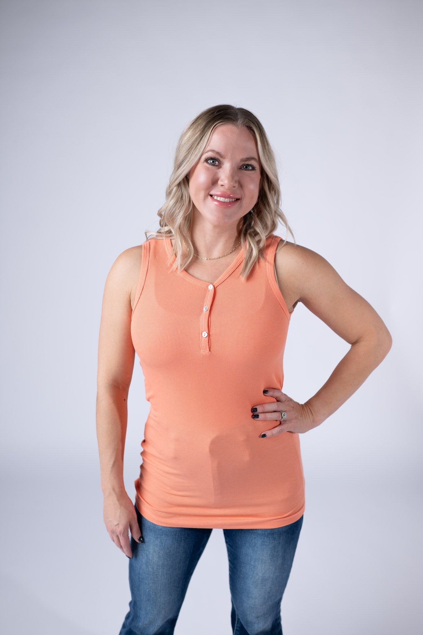 IN STOCK Addison Tank - Orange - Alonna's Legging Land