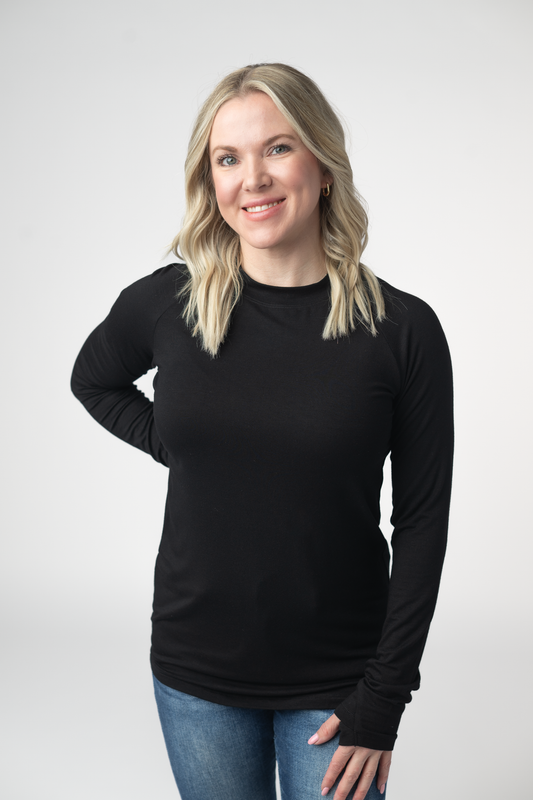 IN STOCK Blair Long Sleeve Top - Black - Alonna's Legging Land
