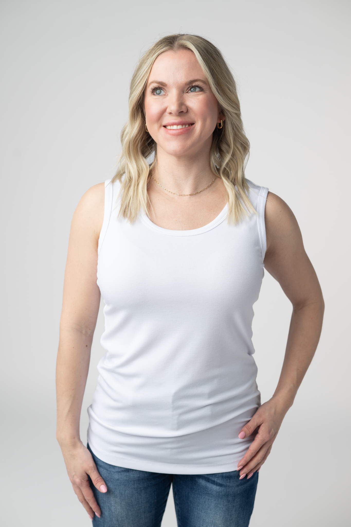 IN STOCK Ava Tank- White - Alonna's Legging Land