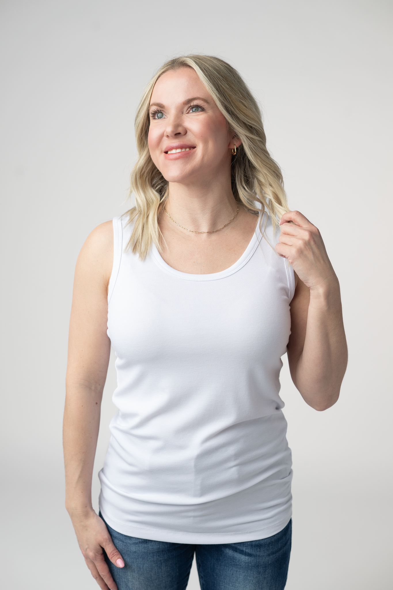 IN STOCK Ava Tank- White - Alonna's Legging Land