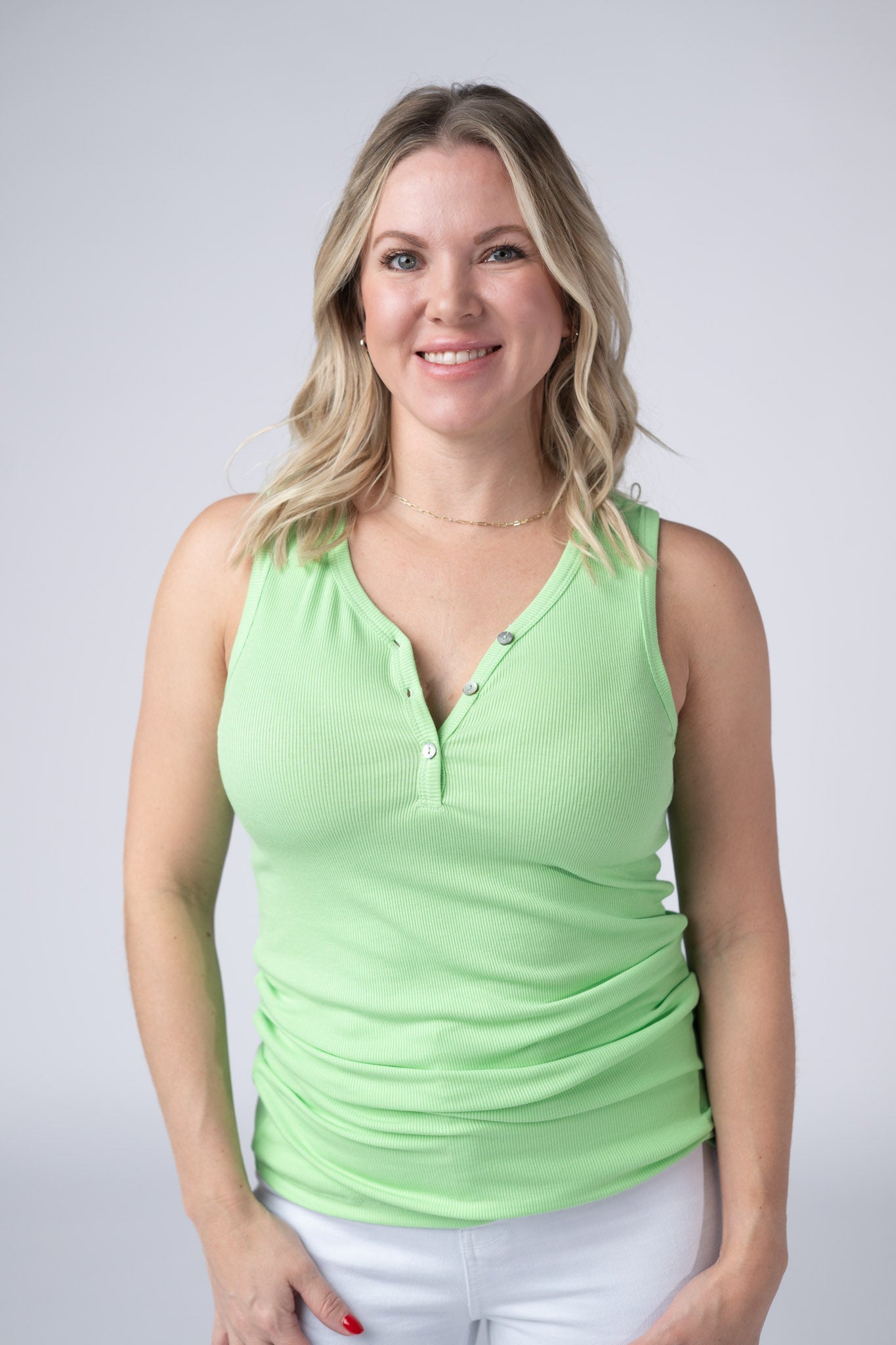 IN STOCK Addison Tank - Lime - Alonna's Legging Land