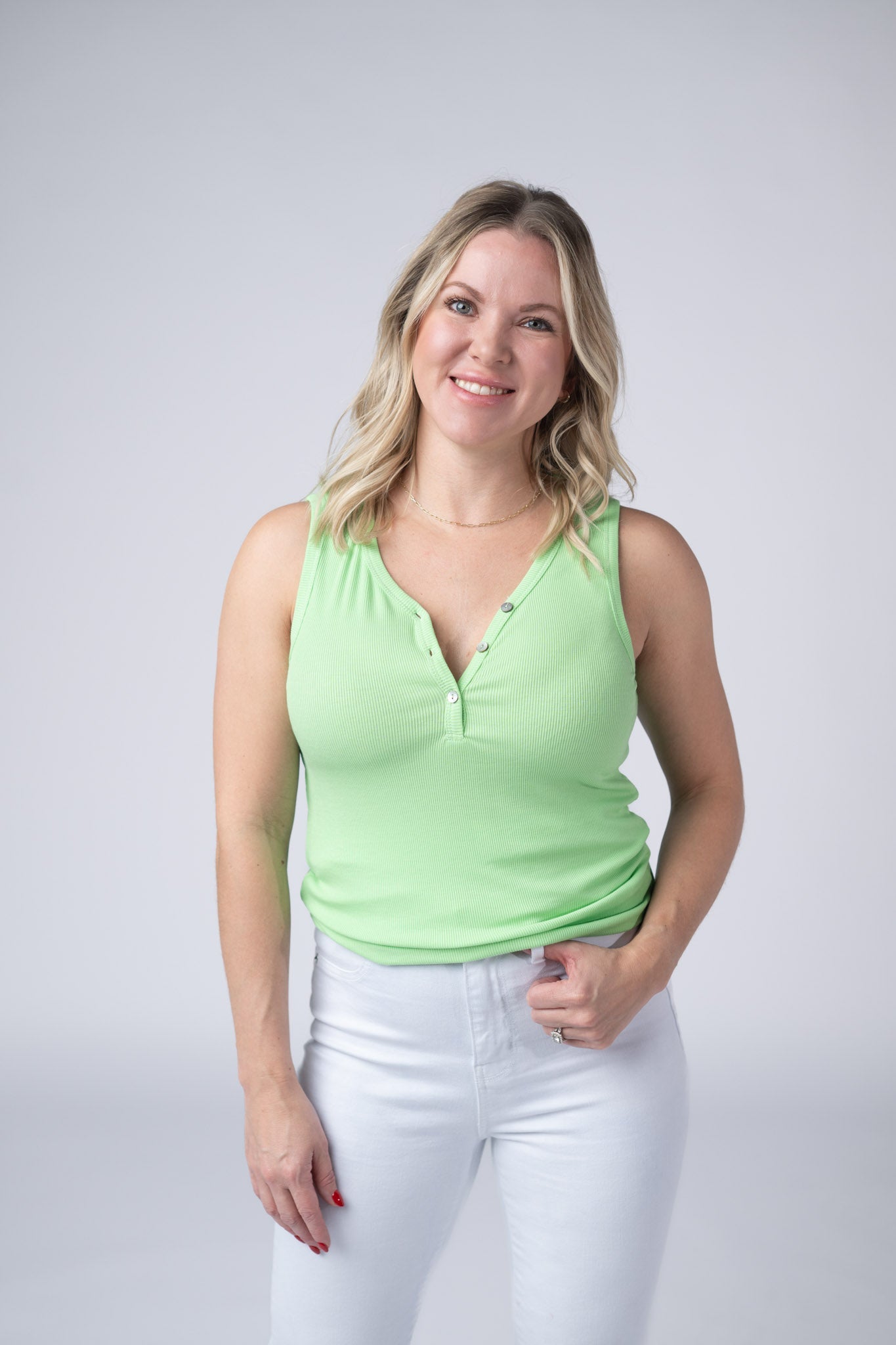 IN STOCK Addison Tank - Lime - Alonna's Legging Land