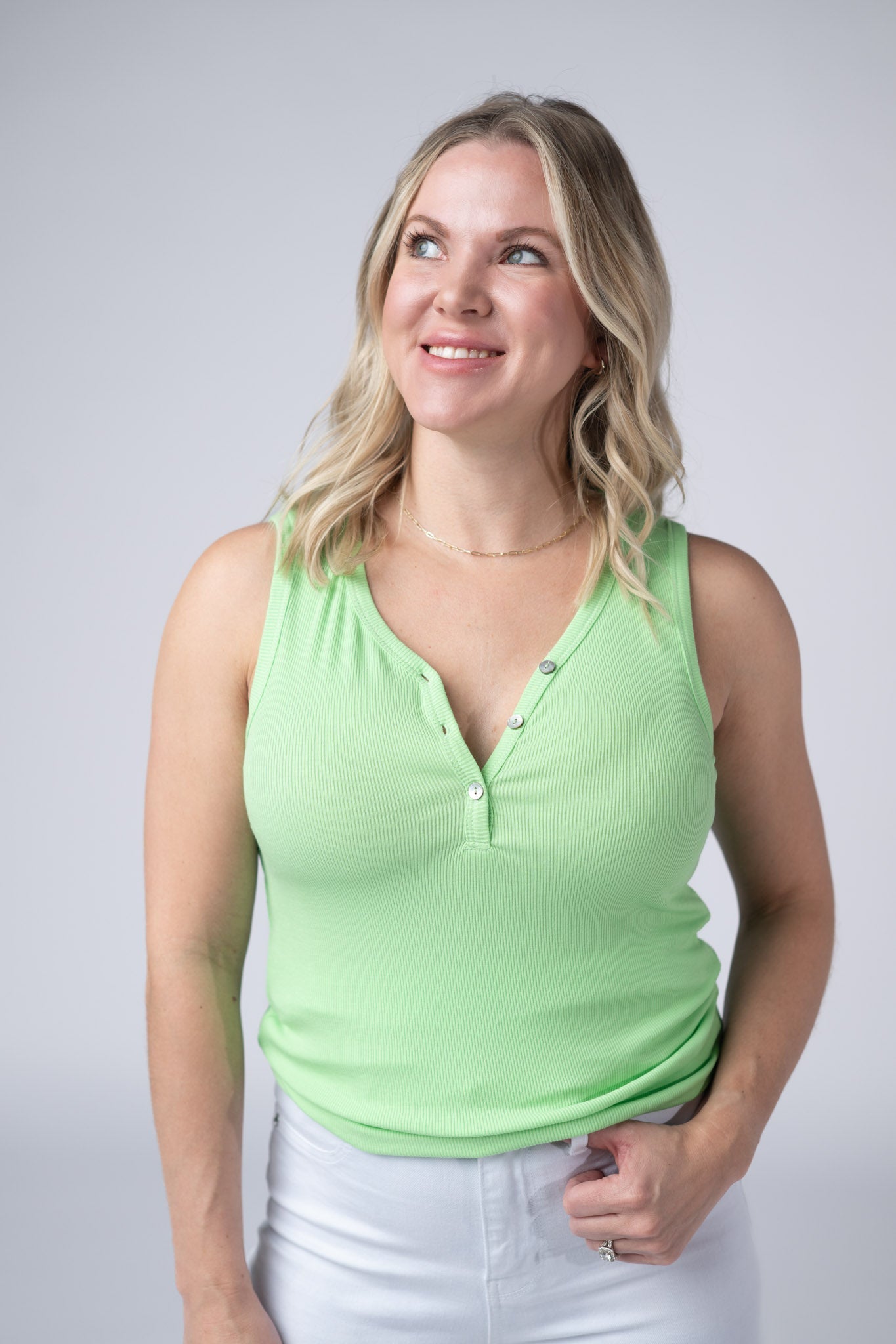 IN STOCK Addison Tank - Lime - Alonna's Legging Land