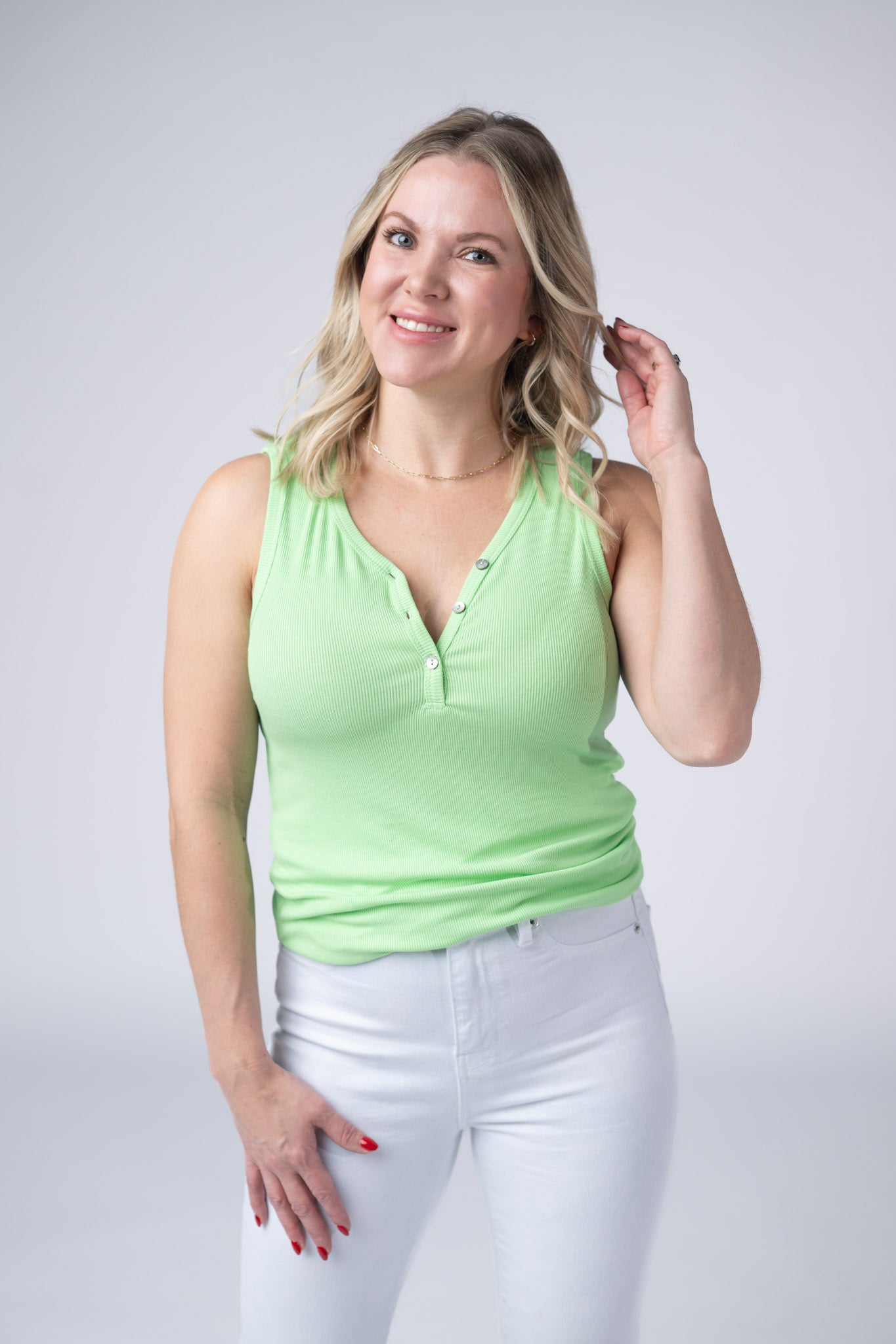 IN STOCK Addison Tank - Lime - Alonna's Legging Land
