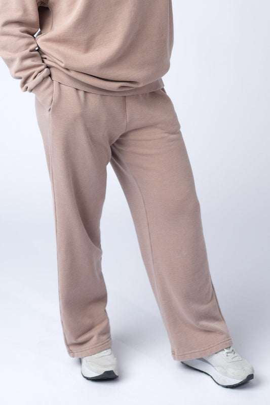 IN STOCK Wide Leg Vintage Wash Bottoms - Tan - Alonna's Legging Land
