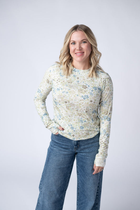 IN STOCK Blair Long Sleeve Top - Spring Meadows - Alonna's Legging Land