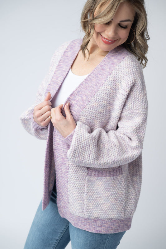 IN STOCK Kinsley Cardigan - Purple Mix - Alonna's Legging Land