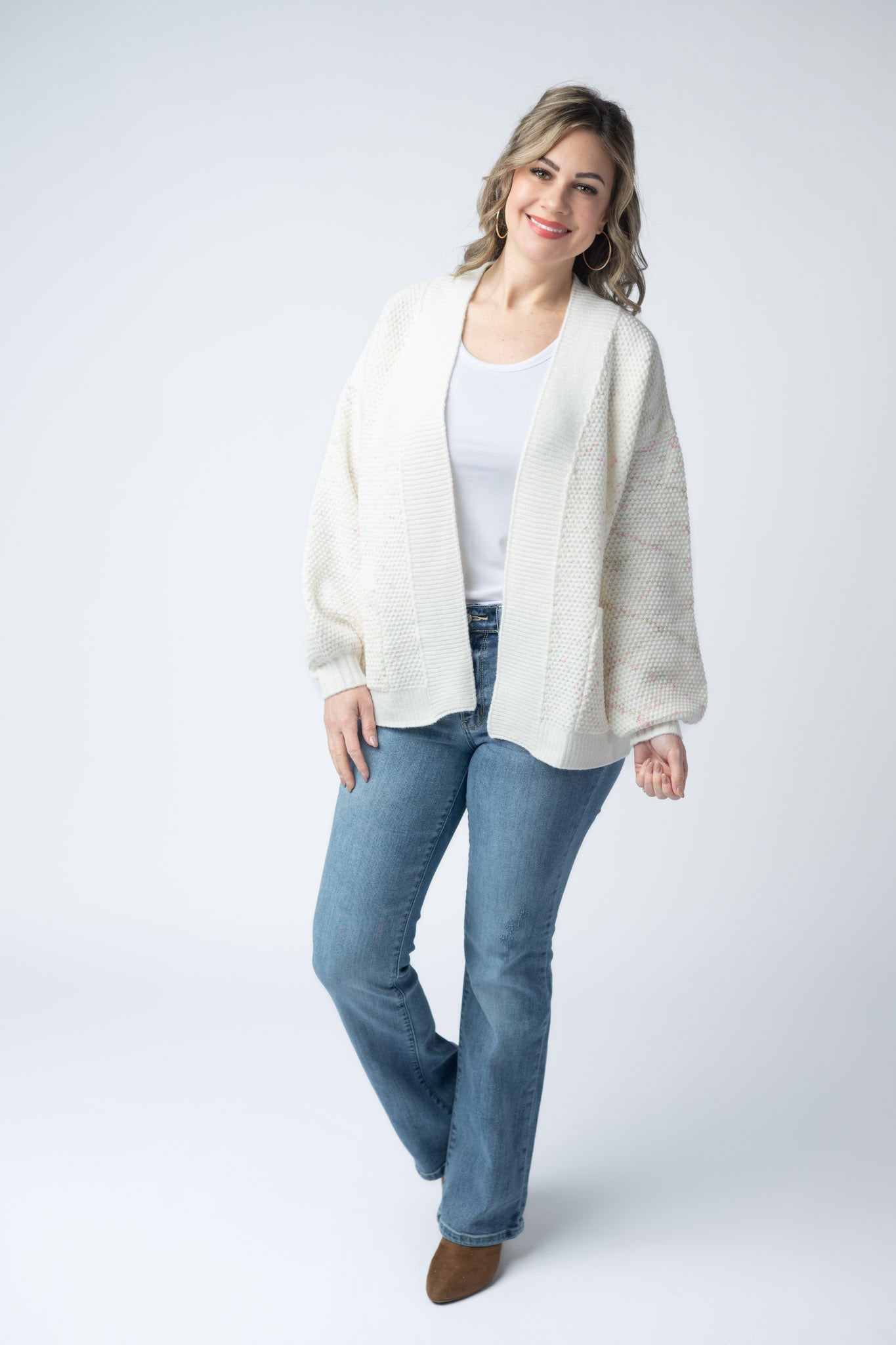 IN STOCK Kinsley Cardigan - Pink and Green Mix - Alonna's Legging Land