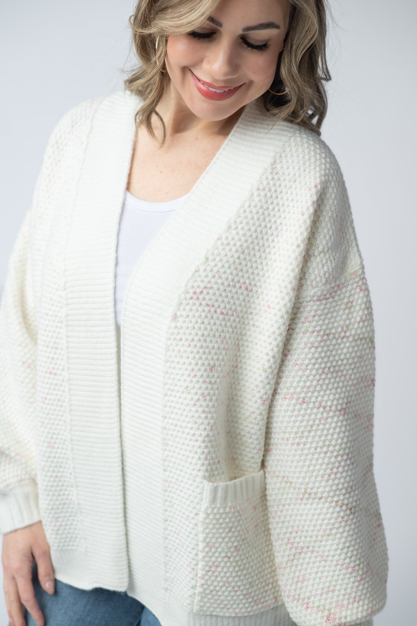 IN STOCK Kinsley Cardigan - Pink and Green Mix - Alonna's Legging Land