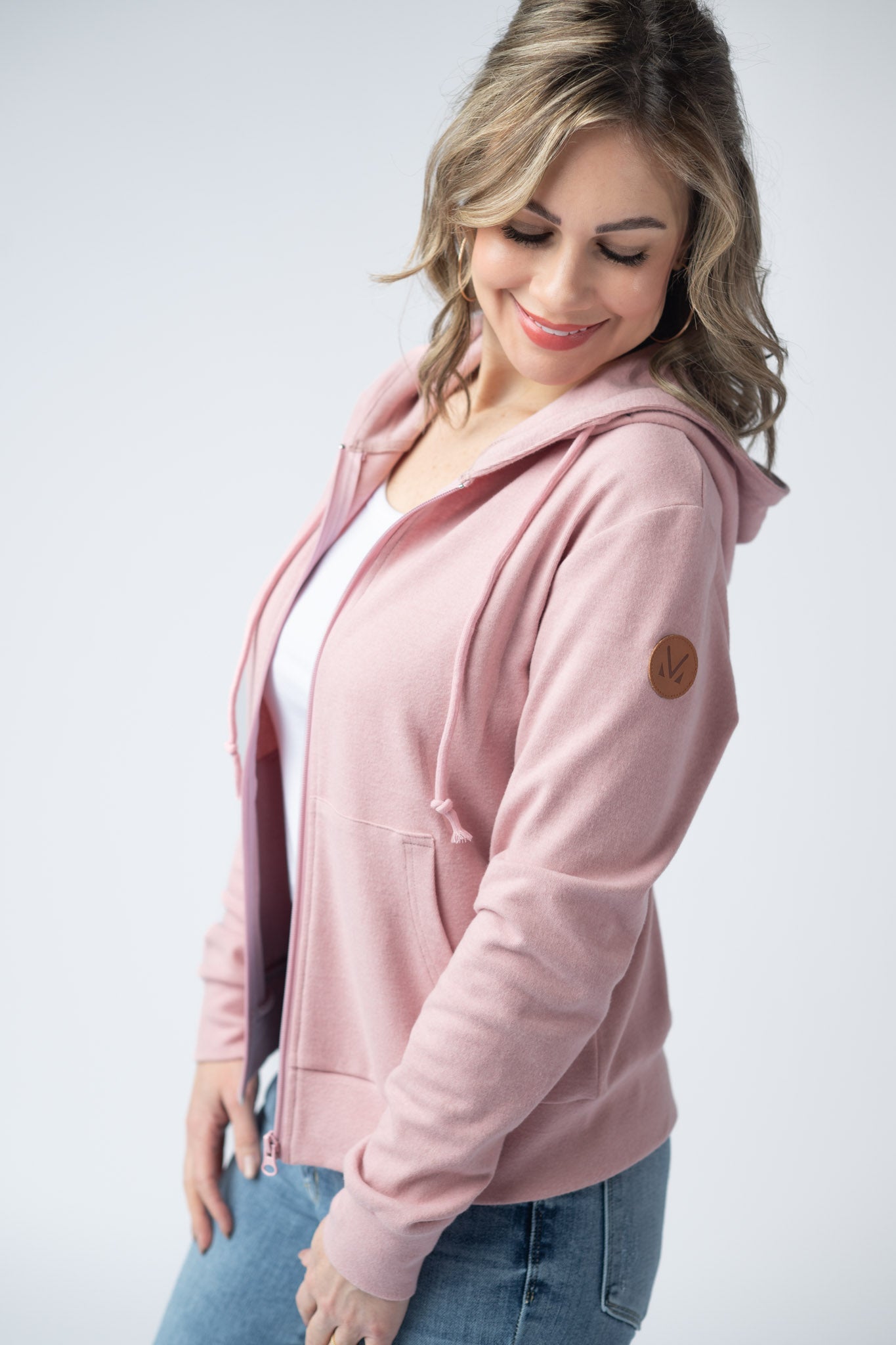 IN STOCK Fullzip Hoodie - Dusty Pink - Alonna's Legging Land