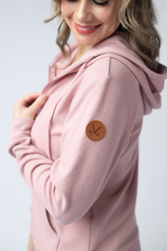 IN STOCK Fullzip Hoodie - Dusty Pink - Alonna's Legging Land