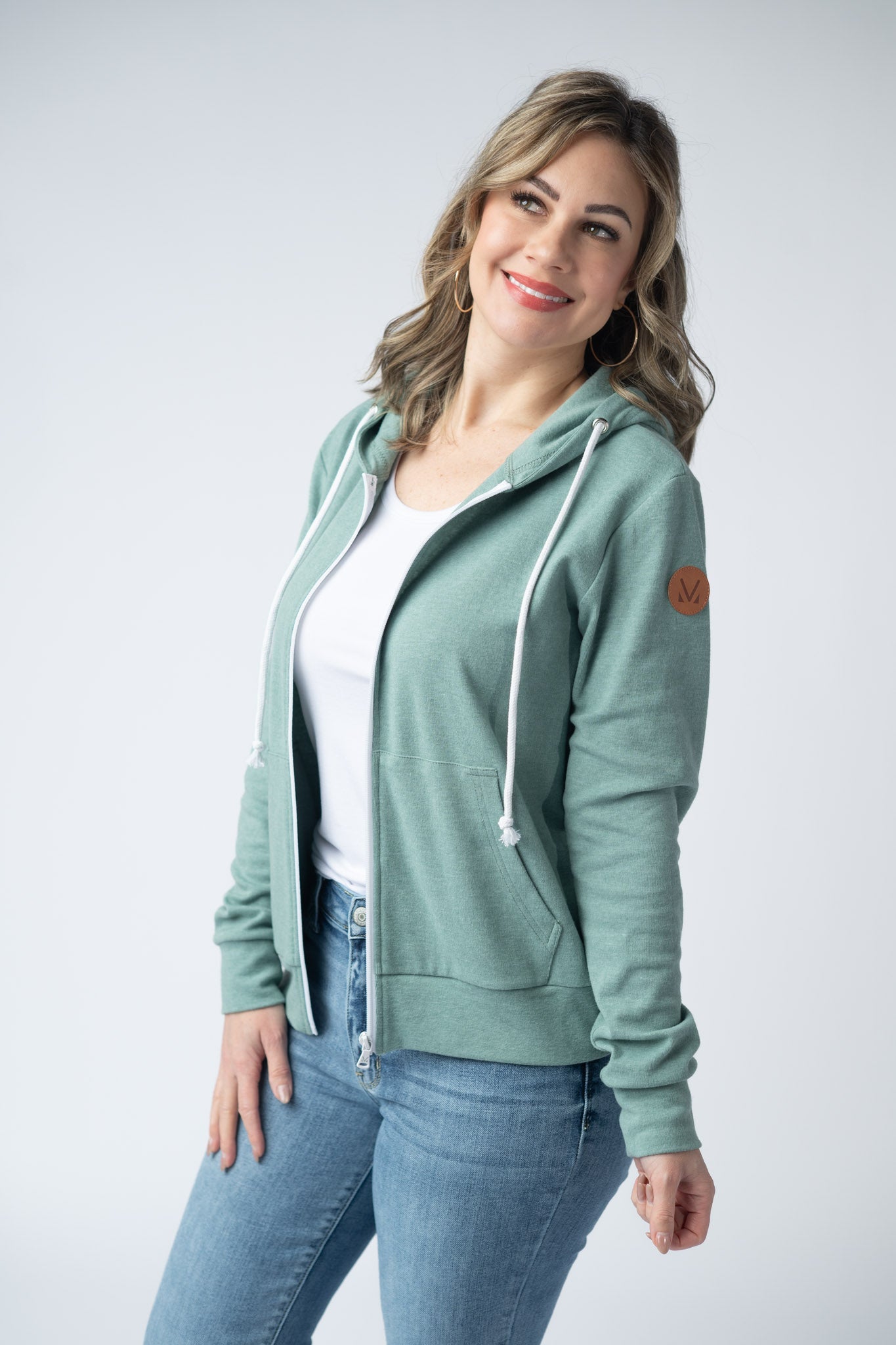 IN STOCK Fullzip Hoodie - Sage - Alonna's Legging Land