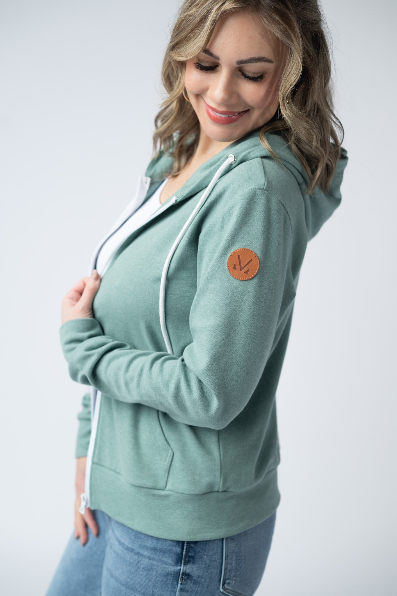 IN STOCK Fullzip Hoodie - Sage - Alonna's Legging Land