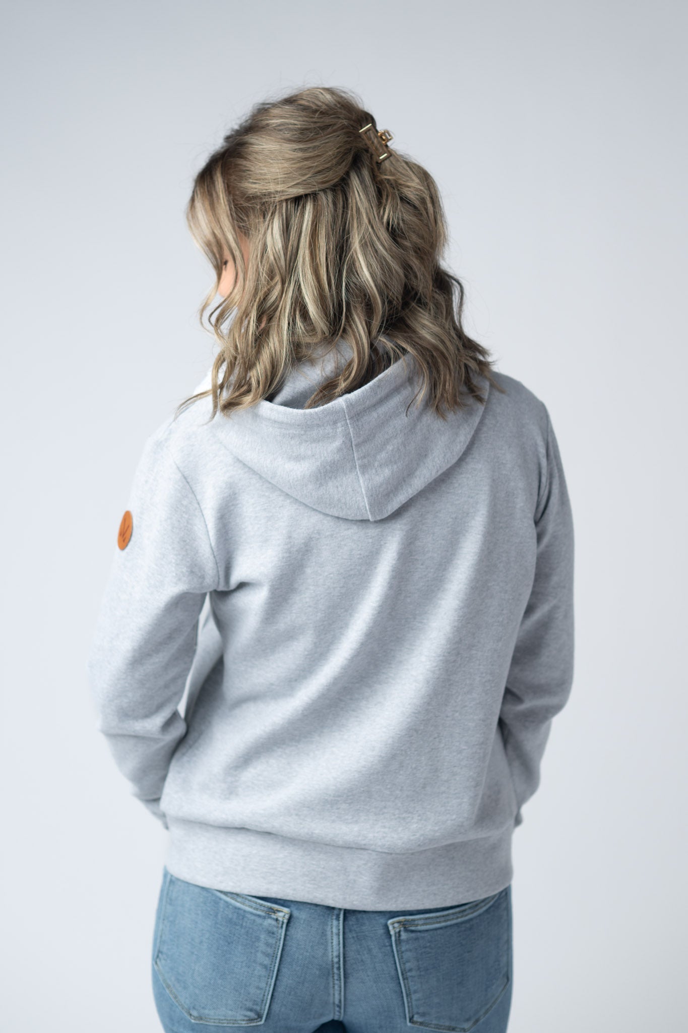 IN STOCK Fullzip Hoodie - Light Grey - Alonna's Legging Land