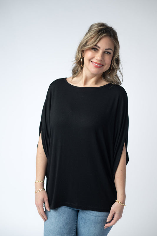 IN STOCK Darcy Dolman Top - Black - Alonna's Legging Land