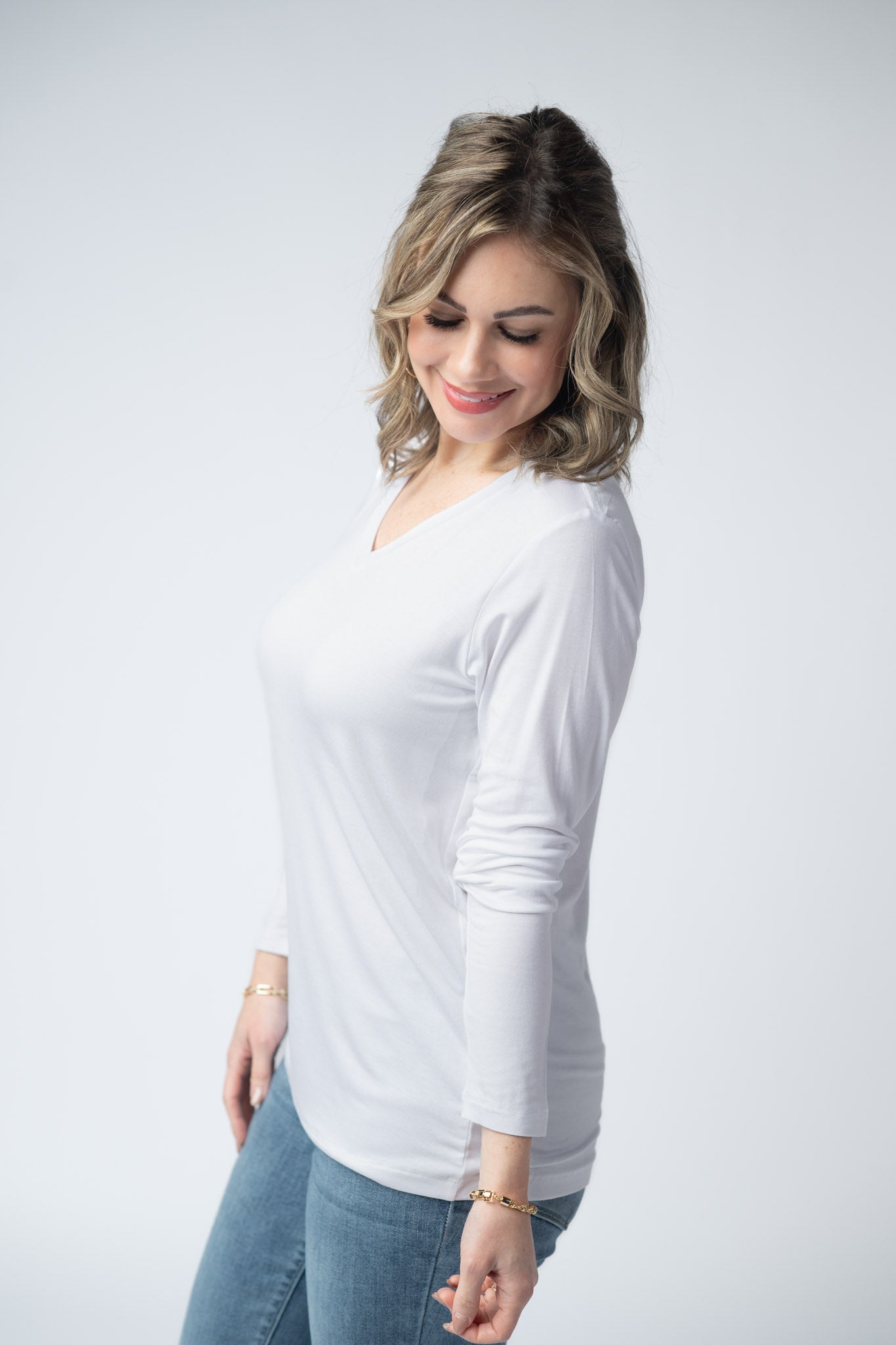IN STOCK Larissa Long Sleeve - White - Alonna's Legging Land