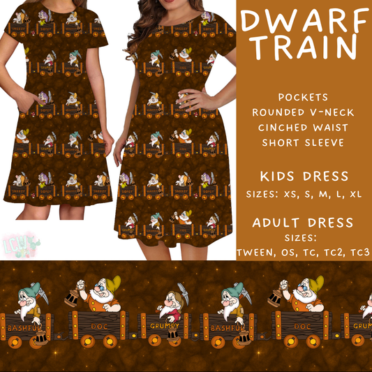 Batch #472 - Magical Faves 16 - Closes 1/5 - ETA late Feb - Dwarf Train Adult & Kids Dresses