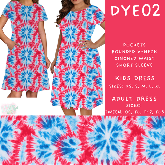 Batch #341 - Tie Dye Collection - Closes 5/19 - ETA early July - DYE02 Adult & Kids Dresses