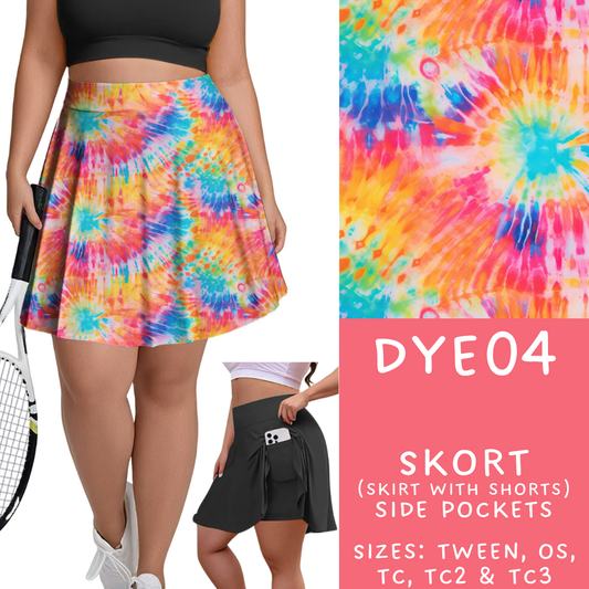 Batch #341 - Tie Dye Collection - Closes 5/19 - ETA early July - DYE04 Skort