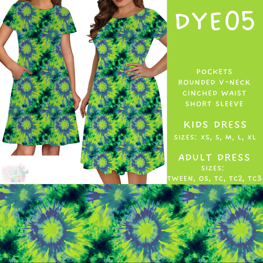 Batch #341 - Tie Dye Collection - Closes 5/19 - ETA early July - DYE05 Adult & Kids Dresses