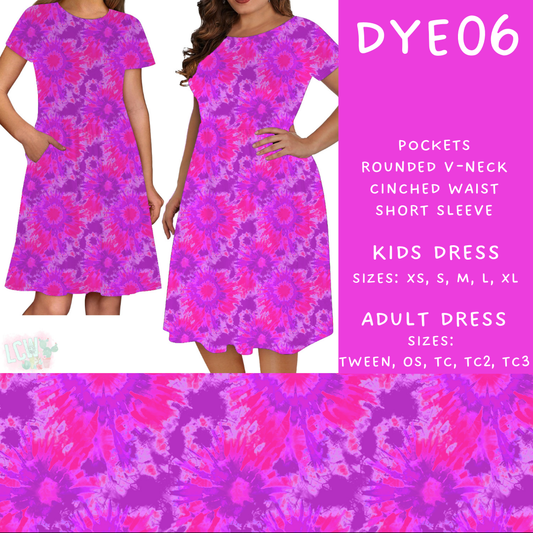 Batch #341 - Tie Dye Collection - Closes 5/19 - ETA early July - DYE06 Adult & Kids Dresses