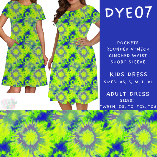 Batch #341 - Tie Dye Collection - Closes 5/19 - ETA early July - DYE07 Adult & Kids Dresses