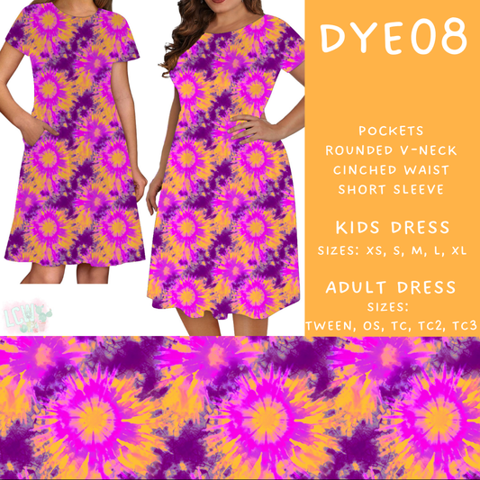 Batch #341 - Tie Dye Collection - Closes 5/19 - ETA early July - DYE08 Adult & Kids Dresses