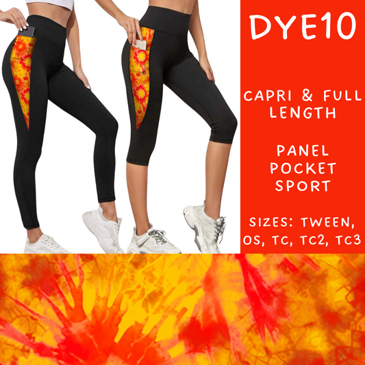 Batch #341 - Tie Dye Collection - Closes 5/19 - ETA early July - DYE10 Panel Pocket Full and Capri Length Leggings
