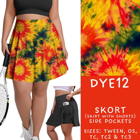 Batch #341 - Tie Dye Collection - Closes 5/19 - ETA early July - DYE12 Skort