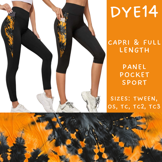Batch #341 - Tie Dye Collection - Closes 5/19 - ETA early July - DYE14 Panel Pocket Full and Capri Length Leggings