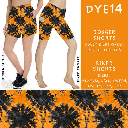 Batch #341 - Tie Dye Collection - Closes 5/19 - ETA early July - DYE14 Biker & Jogger Shorts