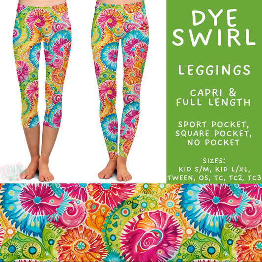 Batch #538 - Fun Run 23 - Closes 6/3 - ETA early August - Dye Swirl Full and Capri Length Leggings