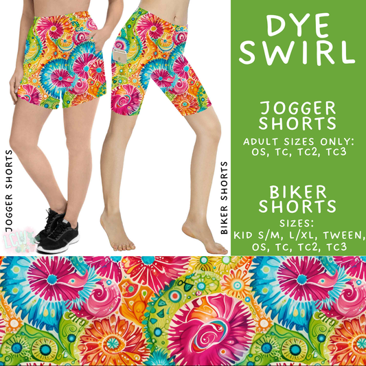 Batch #538 - Fun Run 23 - Closes 6/3 - ETA early August - Dye Swirl Biker & Jogger Shorts