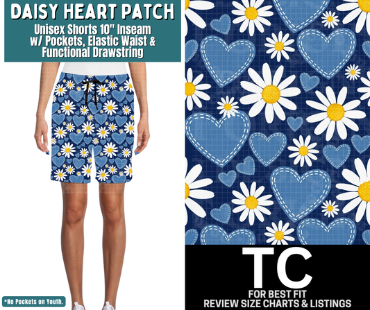 Daisy Heart Patch Unisex Shorts